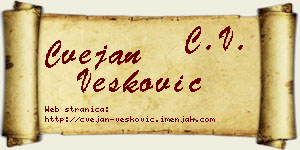 Cvejan Vesković vizit kartica